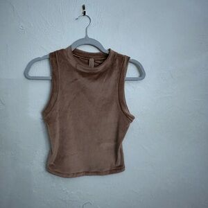 SKIMS Brown Sleeveless Crop Top